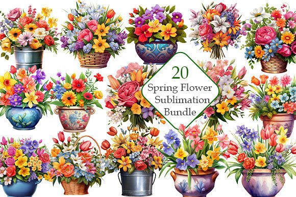 Download Watercolor Spring Flowers Sublimation. - Spring flowers sublimation Collection