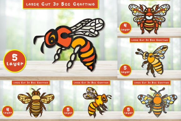 Download Laser Cut Layered 3d Bee Crafting Bundle - Premium Resources