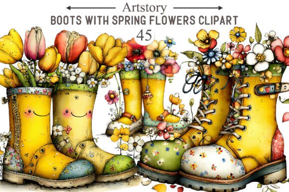 Download Boots with Spring Flowers Sublimation - Spring flowers sublimation Collection