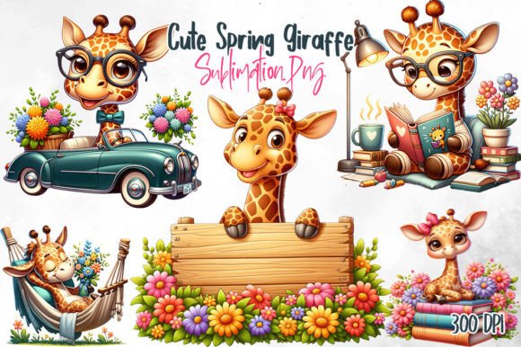 Download Giraffe with Spring Flowers Sublimation - Spring flowers sublimation Collection