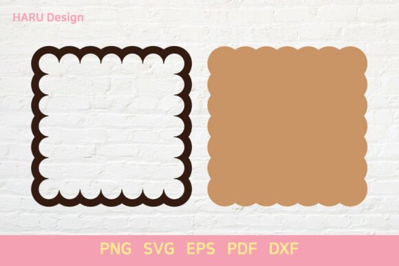 Download Scallop Shape Square Frame Sign Labels - Shape Collection