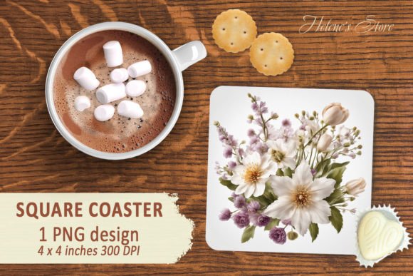 Download Spring Flowers Sublimation Coaster - Spring flowers sublimation Collection