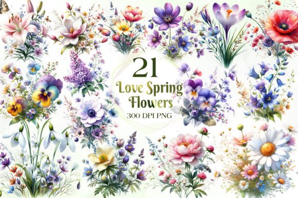 Download Spring Flowers Sublimation Clipart - Spring flowers sublimation Collection