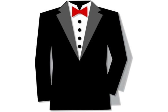 Download Tuxedo with a Bow Shaped Card - Shape Collection