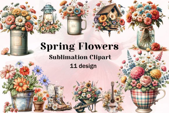 Download Spring Flowers Sublimation Clipart - Spring flowers sublimation Collection