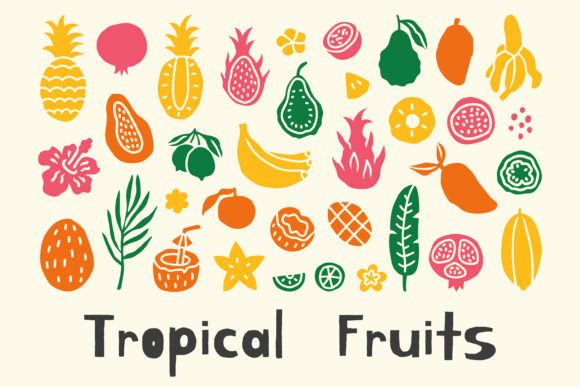 Download Tropical Fruits Abstract Shapes PNG - Shape Collection