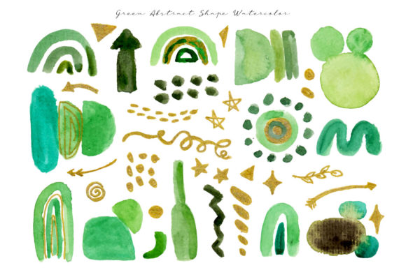 Download Green Modern Abstract Shape Watercolor - Shape Collection