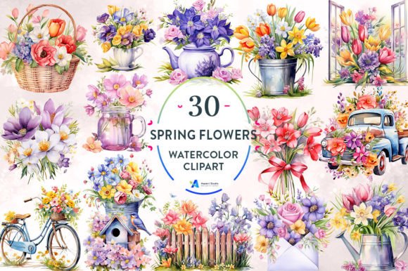 Download Watercolor Spring Flowers Sublimation - Spring flowers sublimation Collection