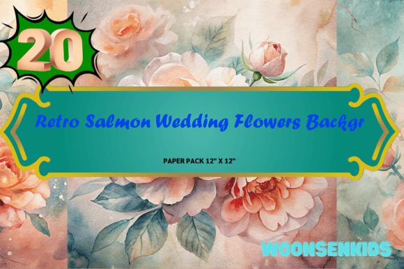Download Best Retro Salmon Wedding Flowers Background Watercolor Png Kdp Digital Paper - Flowers background Collection