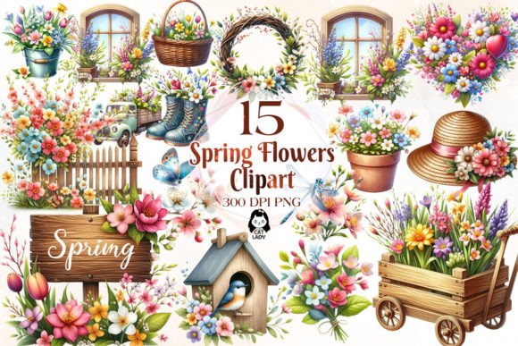 Download Spring Flowers Sublimation Clipart - Spring flowers sublimation Collection