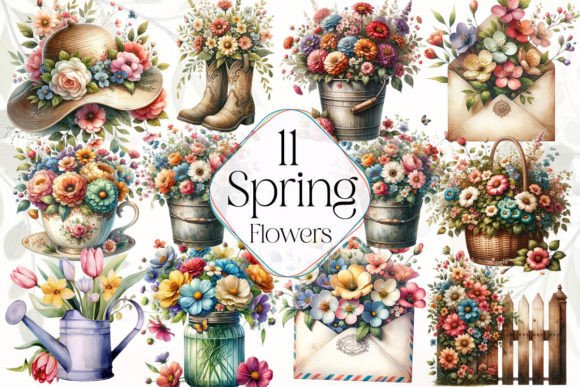 Download Spring Flowers Sublimation Clipart - Spring flowers sublimation Collection